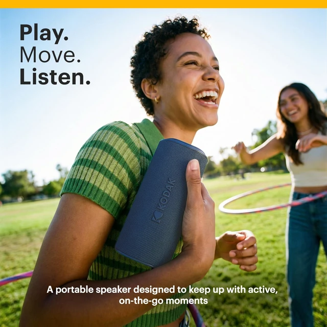 Alt view image 6 of 7 - KODAK SOUNDBRIX Plus 2 in 1 Splittable Magnetic Dual Portable Wireless Bluetooth Speaker Stackable Mono-to-Stereo Sound 8H Playtime IPX4 Splash Resistant Soundbar for Home Outdoor Travel Blasting Blue