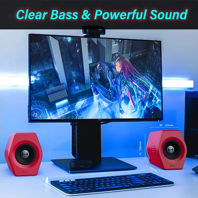 Alt view image 7 of 7 - Edifier G2000 32W PC Computer Speakers for Gaming Desktop PC Laptop Mac Computer Woofer Speakers Bluetooth USB 3.5mm AUX Inputs RGB Lights Multimedia Speakers Red