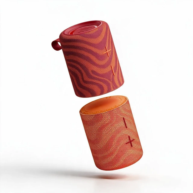 Main image of Stromberg Mega-Twin 2-in-1 Portable Bluetooth Speaker, 20W, 11-Hour Playtime, Magnetic, Lights, Stereo Sound, Lava