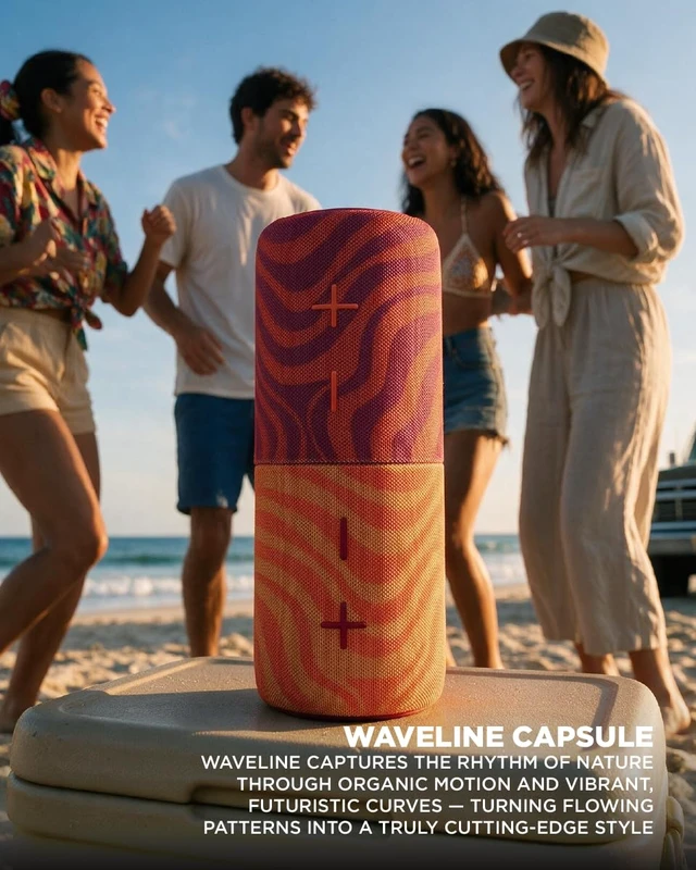 Alt view image 2 of 7 - Stromberg Mega-Twin 2-in-1 Portable Bluetooth Speaker, 20W, 11-Hour Playtime, Magnetic, Lights, Stereo Sound, Lava