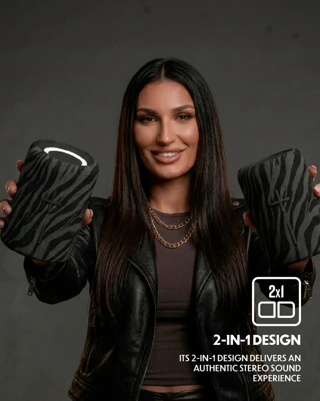 Alt view image 3 of 7 - Stromberg Mega Twin 2-in-1 Portable Bluetooth Speaker (Midnight)