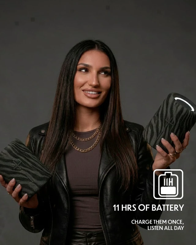 Alt view image 5 of 7 - Stromberg Mega Twin 2-in-1 Portable Bluetooth Speaker (Midnight)