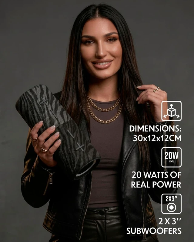 Alt view image 7 of 7 - Stromberg Mega Twin 2-in-1 Portable Bluetooth Speaker (Midnight)