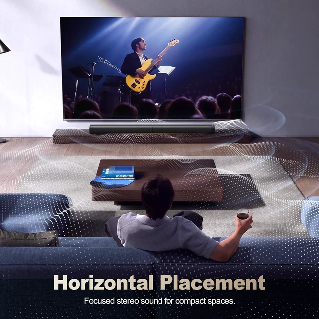 Alt view image 3 of 7 - TOVZAIX Sound Bar, 100W Sound Bar for Smart TV with Bluetooth 5.3/ARC/Opt/AUX, 2-in-1 Detachable Home Soundbar, 3 Equalizer Modes, Surround Sound & Bass Effect, TV Speaker for TV/PC/Gaming/Projectors