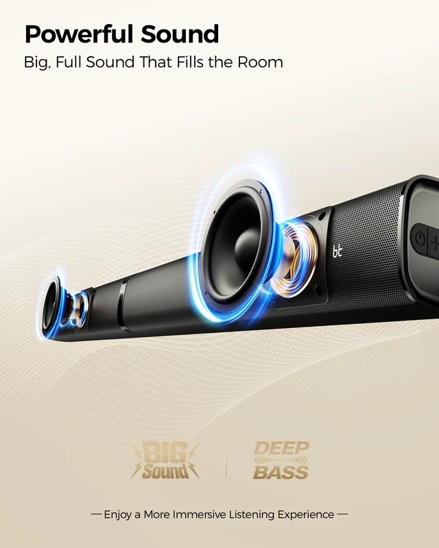 Alt view image 3 of 7 - SunTrok Karaoke Soundbar with Subwoofer for TV and 2 Wireless Microphones | 2.1CH Surround Sound System, TV Soundbar Speaker with Microphones, Home Theater, Bluetooth 5.3, HDMI ARC, Optical, AUX