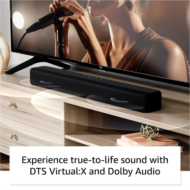Alt view image 2 of 6 - Amazon Fire TV Soundbar, 2.0 speaker with DTS Virtual:X and Dolby Audio, Bluetooth connectivity