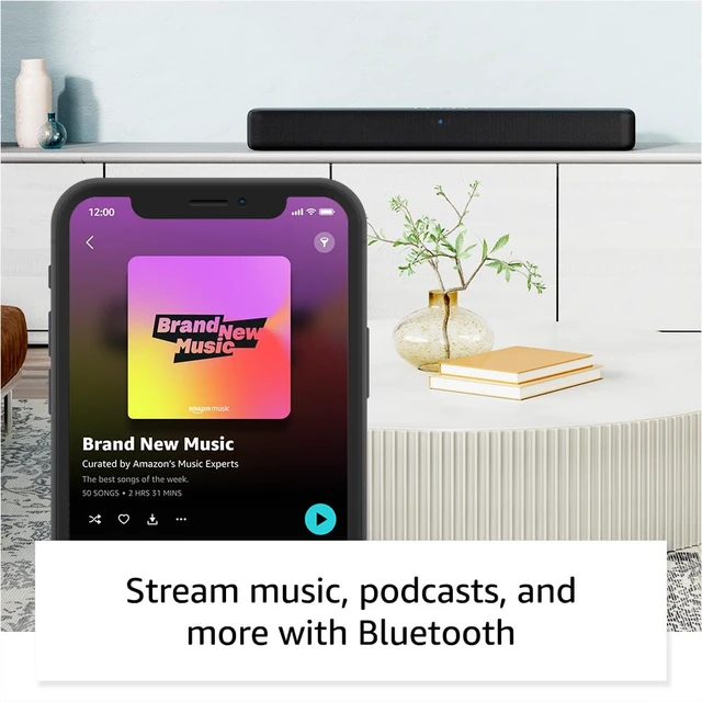 Alt view image 4 of 6 - Amazon Fire TV Soundbar, 2.0 speaker with DTS Virtual:X and Dolby Audio, Bluetooth connectivity