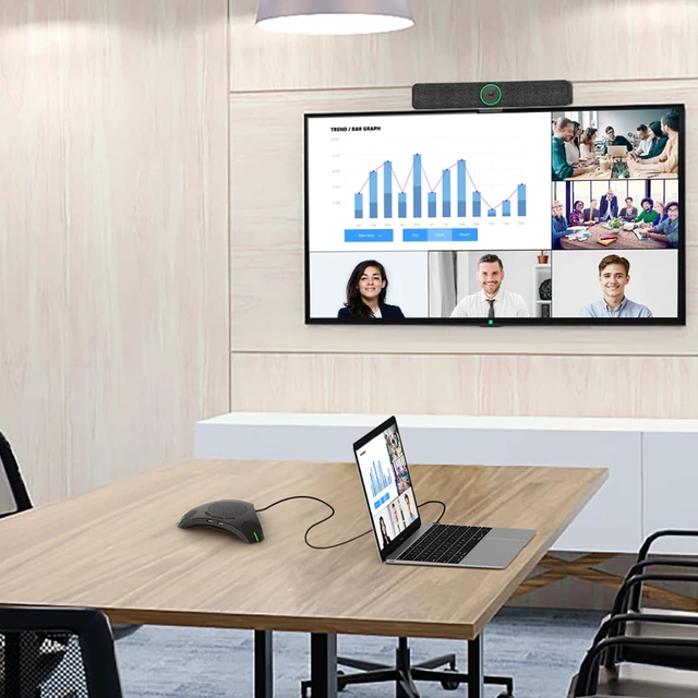 Alt view image 4 of 7 - USB Speakerphone with Dual Hub - Conference Room Omnidirectional Microphone and Speaker, Computer Speakers with Microphone for Home Office, 360° Voice Pickup & Noise Reduction Mics for 8-10 People