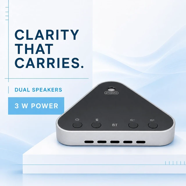 Alt view image 3 of 6 - AiooTisu Bluetooth Conference Speaker and Microphone, Bluetooth Speakerphone for Small Meeting RoomWireless Conference Speaker 360°Voice Pick up with Noise Cancellation Mics for Computer/Laptop