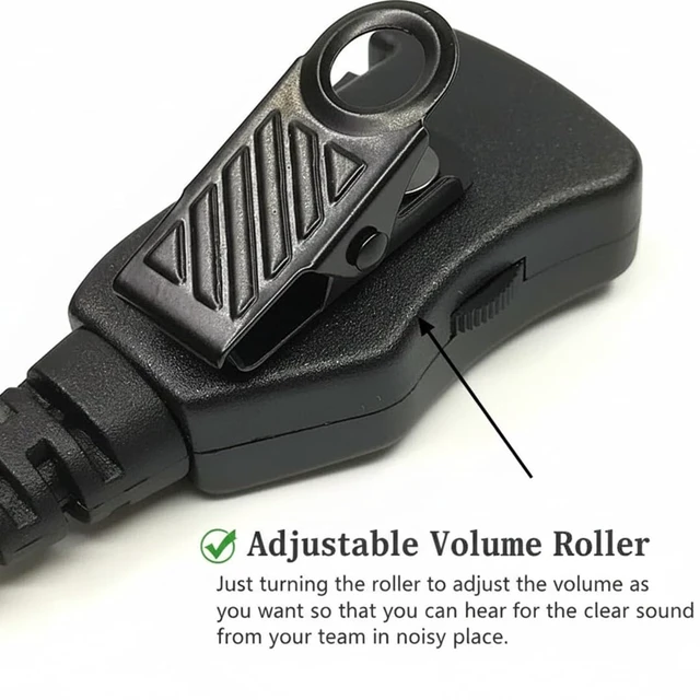 Alt view image 4 of 7 - 10pcs Walkie Talkie Earpieces for Baofeng with Volume Roller | UV-5R BF-F8HP BF-888S Retevis H-777 RT22 RT21 RT27 H-777S Arcshell