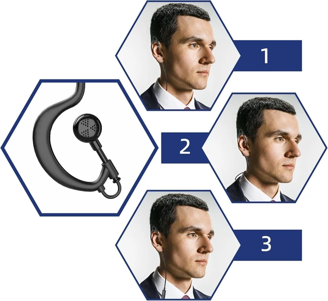 Alt view image 3 of 6 - KETELESE TypeC Earpiece, USB C Headset for T3 T4 Walkie Talkie | G-Shap, in ear, 6 Pack,Black