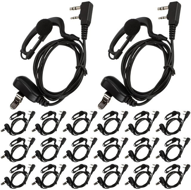 Main image of Saysurey 20 Pieces Walkie Talkie Earpiece with PTT Mic 2 Pin Two Way Radio Headset Microphone Ear Bud Bulk Single Wire Earhook Headphone Compatible with Baofeng BF-888S BF-T26