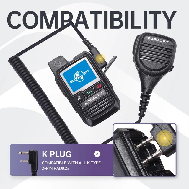 Alt view image 3 of 7 - 2PC Walkie Talkie Handheld Remote Speaker Microphone (K1 (3.5mm + 2.5mm)) | Shoulder Hand Mic Compatible with Rapid Radios, global-ptt G0 G5, Poclink, Rocky Talkie, Kenwood, Samcom, Pxton, BTECH