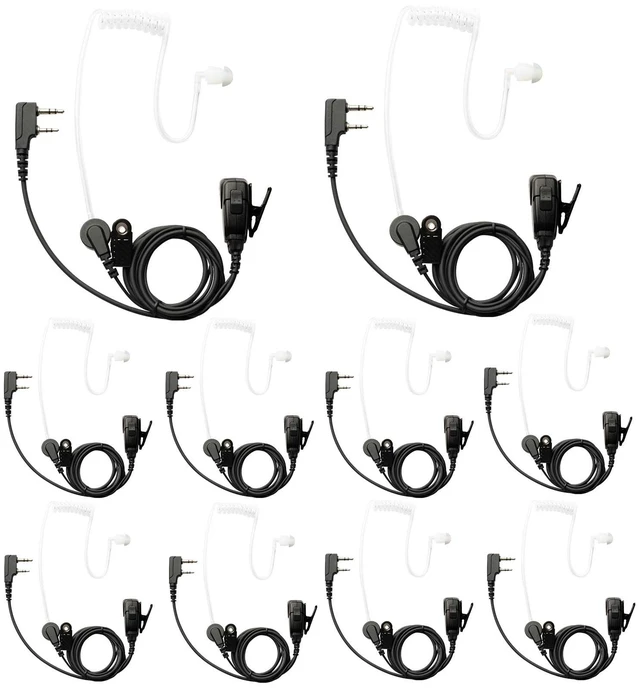Main image of Yolipar 10 PCS UV-5R Earpiece Surveillance Kit Compatible with BTECH, Retevis RT21 RT22, Kenwood, Arcshell AR-5 Walkie Talkie Radio with PTT Mic Tansparent Acoustic Tube Headset