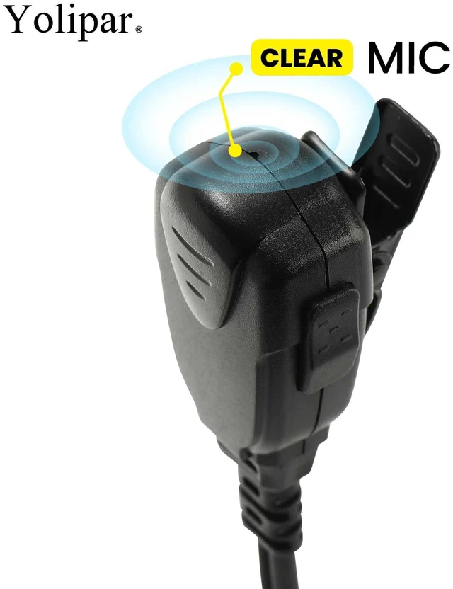 Alt view image 4 of 7 - Yolipar 10 PCS UV-5R Earpiece Surveillance Kit Compatible with BTECH, Retevis RT21 RT22, Kenwood, Arcshell AR-5 Walkie Talkie Radio with PTT Mic Tansparent Acoustic Tube Headset