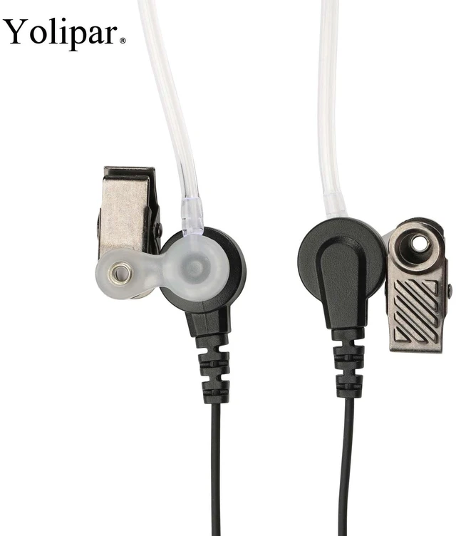 Alt view image 6 of 7 - Yolipar 10 PCS UV-5R Earpiece Surveillance Kit Compatible with BTECH, Retevis RT21 RT22, Kenwood, Arcshell AR-5 Walkie Talkie Radio with PTT Mic Tansparent Acoustic Tube Headset