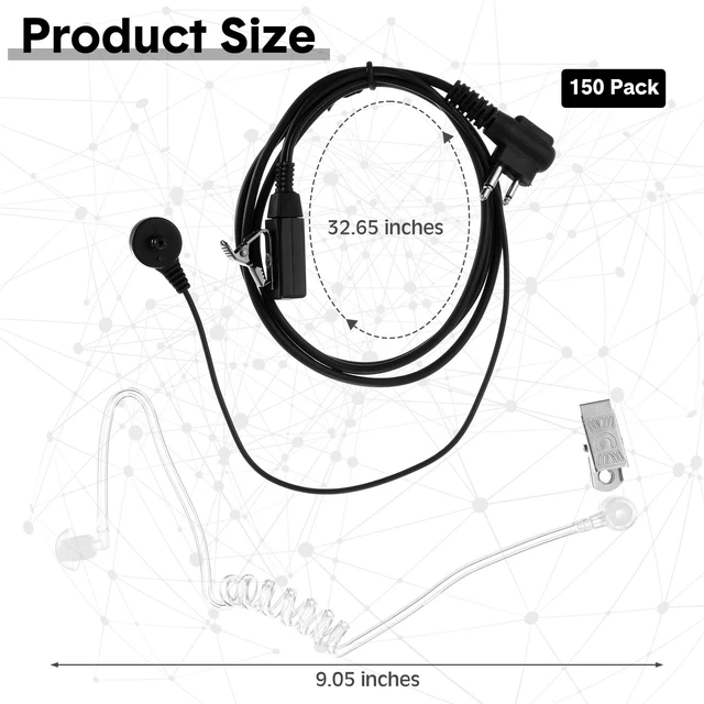 Alt view image 2 of 7 - Mimorou 20 Pairs Two Way Radio Walkie Talkie Earpiece with Mic 2 Pin Bulk | 2 Pin, Microphone Earbud Single Wire Earhook Headset Compatible with Baofeng Uv-5r Bf-888s Arcshell Retevis H-777 Rt21 Rt22