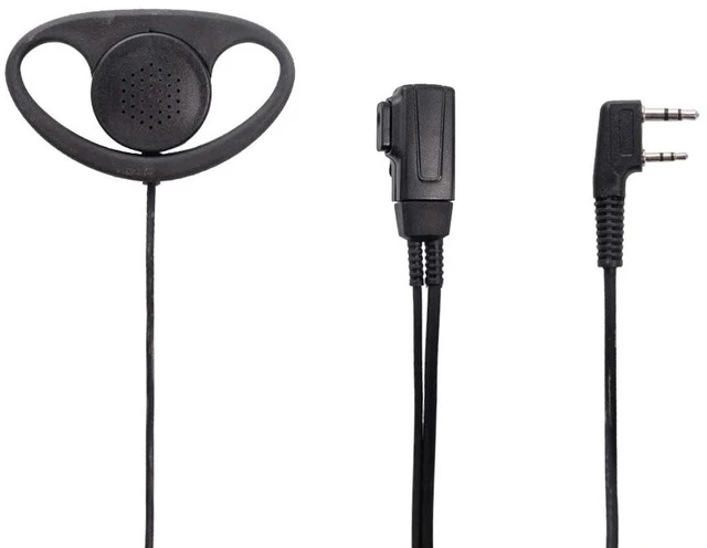 Alt view image 7 of 7 - Caroo D-Shape Earpiece Compatible with Kenwood TK-3107 10-Pack | walkie talkie headsets with PTT mic compatible with Kenwood NX-240 Baofeng BF-888S UV-82 2-pin