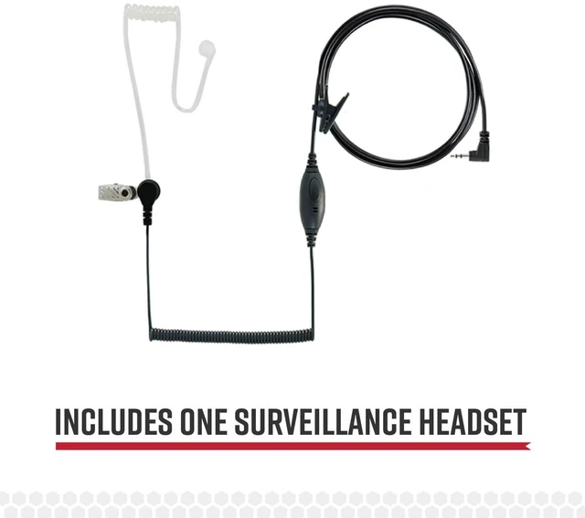 Alt view image 2 of 7 - Cobra GA-SV01 Surveillance Walkie Talkie Headset Microphone, Black | Compatible with all Cobra MicroTalk Two-Way Radios, Silicone Ear Tip