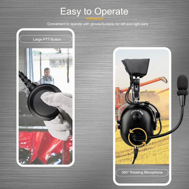 Alt view image 7 of 7 - Retevis Noise Reduction Radio Headset with Mic,Racing Headset,1 Pack | Elastic Metal Bracket,for RT21 RT68 RT86 RT22,Compatible with Baofeng UV-5R/5RM, Pxton Radio,2 Way Headset Communication