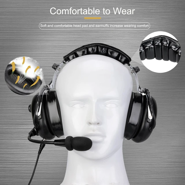 Alt view image 3 of 7 - Retevis Noise Reduction Radio Headset with Mic,Racing Headset,1 Pack | Elastic Metal Bracket,for RT21 RT68 RT86 RT22,Compatible with Baofeng UV-5R/5RM, Pxton Radio,2 Way Headset Communication