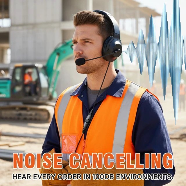 Alt view image 3 of 7 - stdgove Walkie Talkie Over The Ear Headset Noise Reduction Earmuff Headphone Earpiece Ptt Boom Mic for Baofeng Retevis Sancom Kenwood uv5r uv 5r uv-5r rt21 rt22 2 Pin Radio(Big Earmuff Single Ear)