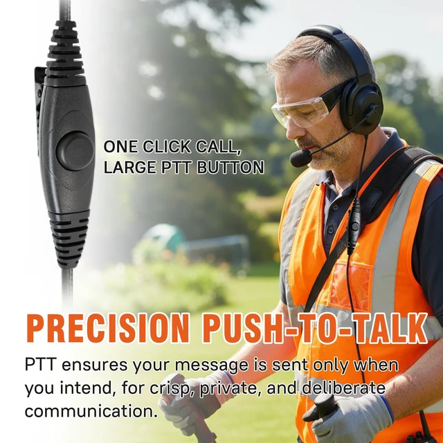Alt view image 4 of 7 - stdgove Walkie Talkie Over The Ear Headset Noise Reduction Earmuff Headphone Earpiece Ptt Boom Mic for Baofeng Retevis Sancom Kenwood uv5r uv 5r uv-5r rt21 rt22 2 Pin Radio(Big Earmuff Single Ear)
