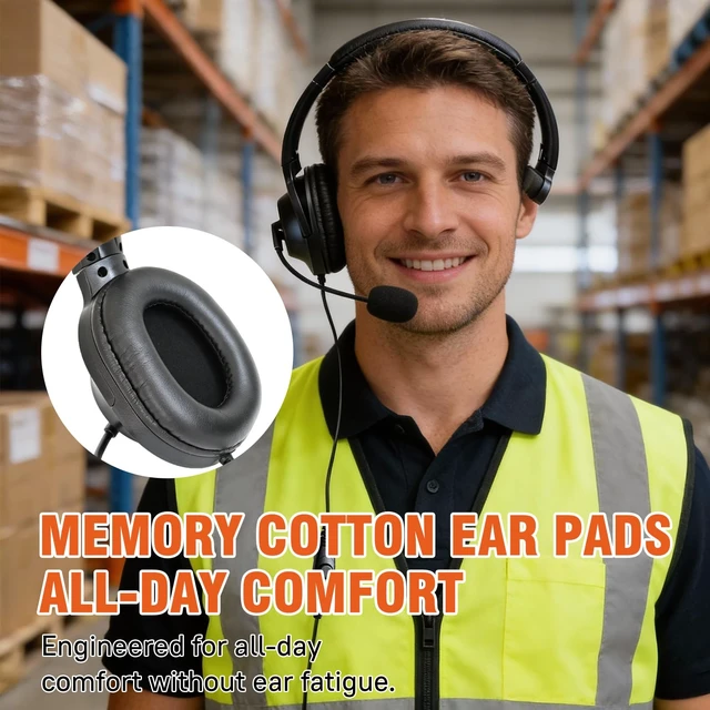 Alt view image 5 of 7 - stdgove Walkie Talkie Over The Ear Headset Noise Reduction Earmuff Headphone Earpiece Ptt Boom Mic for Baofeng Retevis Sancom Kenwood uv5r uv 5r uv-5r rt21 rt22 2 Pin Radio(Big Earmuff Single Ear)