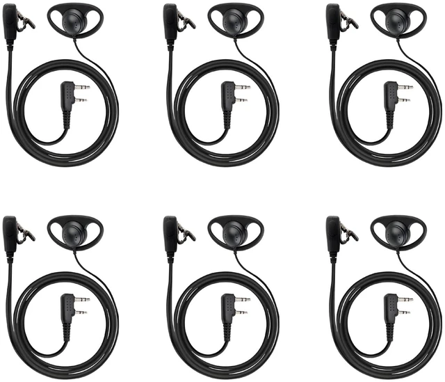 Main image of CENMIGO D-Type Walkie Talkie Earpiece with PTT Mic Headset, 6 Pcs | Accessories
