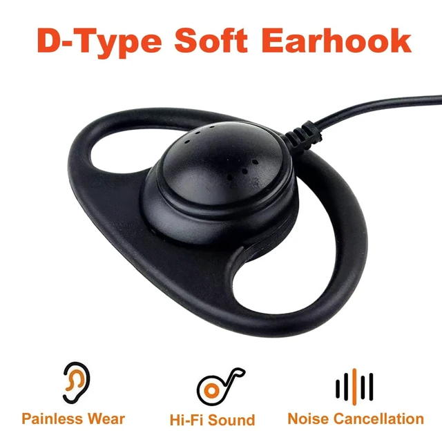 Alt view image 2 of 7 - CENMIGO D-Type Walkie Talkie Earpiece with PTT Mic Headset, 6 Pcs | Accessories