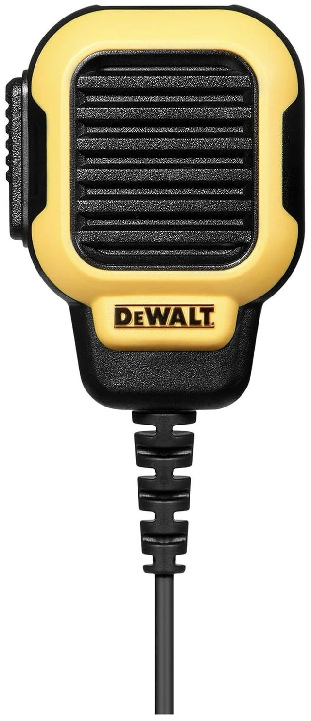 Main image of DEWALT DXFRSRM1 Remote Speaker Mic for DXFRS300 and DXFRS800 | 2.5mm audio jack, push-to-talk, 360-degree swivel clip, clip-on lapel mic, warehouse and jobsite audio, Model DXFRSRM1