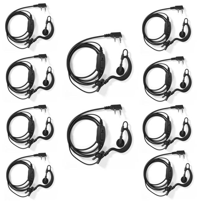 Main image of 10pcs Walkie Talkie Earpieces for Baofeng UV-5R 888S Retevis RT22 RT21 RT68 RT68H H777 and Kenwood 2 Way Radios Earhook Headsets