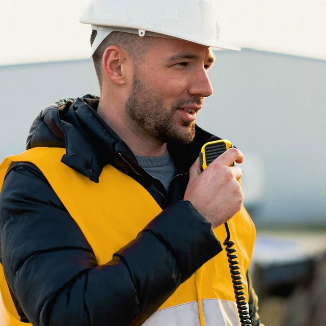 Alt view image 2 of 6 - DEWALT DXFRSRM1 Remote Speaker Mic for DXFRS300 and DXFRS800 | 2.5mm audio jack, push-to-talk, 360-degree swivel clip, clip-on lapel mic, warehouse and jobsite audio, Model DXFRSRM1