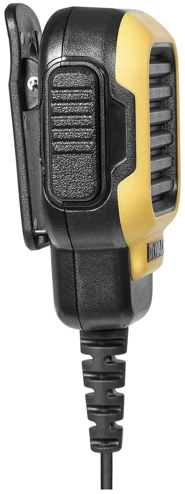 Alt view image 3 of 6 - DEWALT DXFRSRM1 Remote Speaker Mic for DXFRS300 and DXFRS800 | 2.5mm audio jack, push-to-talk, 360-degree swivel clip, clip-on lapel mic, warehouse and jobsite audio, Model DXFRSRM1