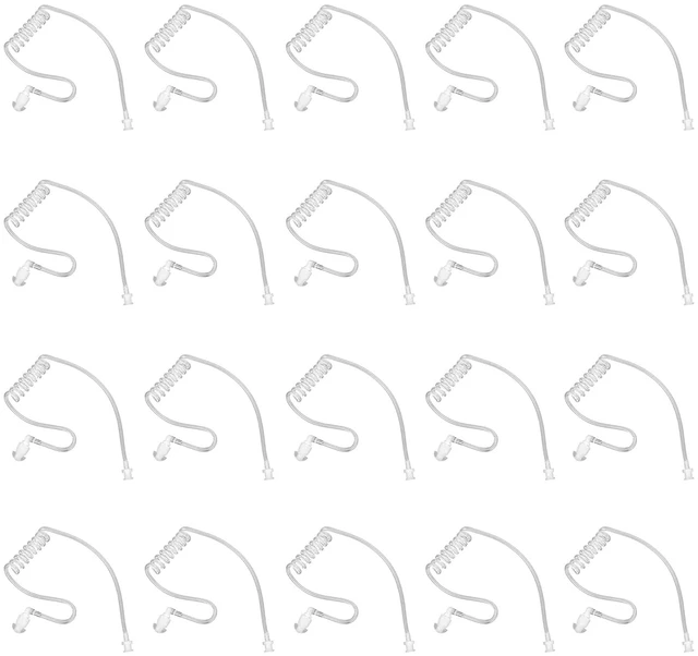 Main image of 20-Pack Replacement Acoustic Coil Tube Walkie Talkie Earpieces for Baofeng Motorola Kenwood Retevis Midland Two Way Radios Headset Secret Spy Game Earpiece
