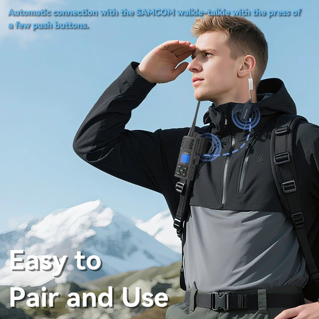 Alt view image 4 of 7 - SAMCOM BTEAR01 Wireless Earpiece with Clear Airtube Tube 2 Pin Dongle for Two-Way Radios, FPCN30A/FPCN10A Wireless Headset Earphone with Mic 2-Pin K Plug, Radio NOT Included