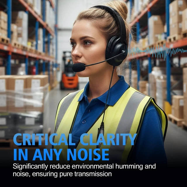 Alt view image 7 of 7 - WODASEN UV-5R Single Side Noise Cancelling Radio Headset Overhead Cancellation Headphone with Boom Mic for Baofeng BF-F8HP BF-888S AR-152 UV-82HP Archsell AR-5 Kenwood Retevis RT21 RT27 Walkie Talkie