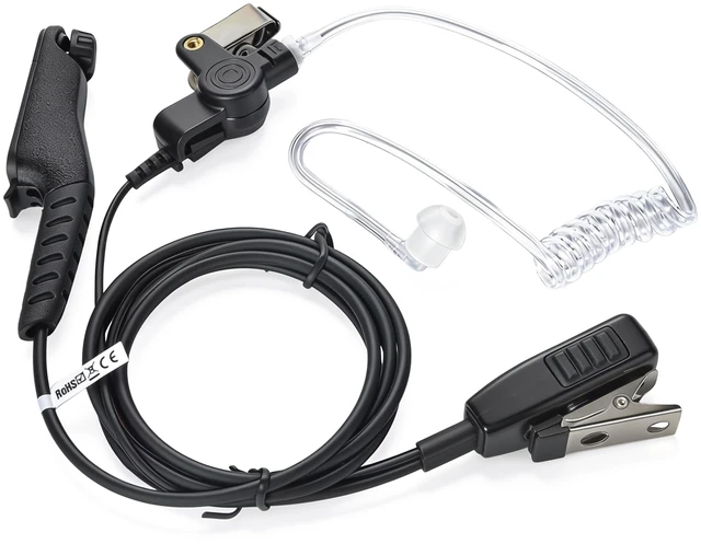 Main image of TWAYRDIO Radio Earpiece Headset Mic for Motorola MOTOTRBO R7 APX N70 MXP600 | Two-Way Radios Surveillance Ear Piece with Covert Acoustic Tube, PTT Microphone, for Security Police Law Enforcement