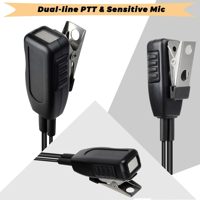 Alt view image 4 of 7 - TWAYRDIO Radio Earpiece Headset Mic for Motorola MOTOTRBO R7 APX N70 MXP600 | Two-Way Radios Surveillance Ear Piece with Covert Acoustic Tube, PTT Microphone, for Security Police Law Enforcement