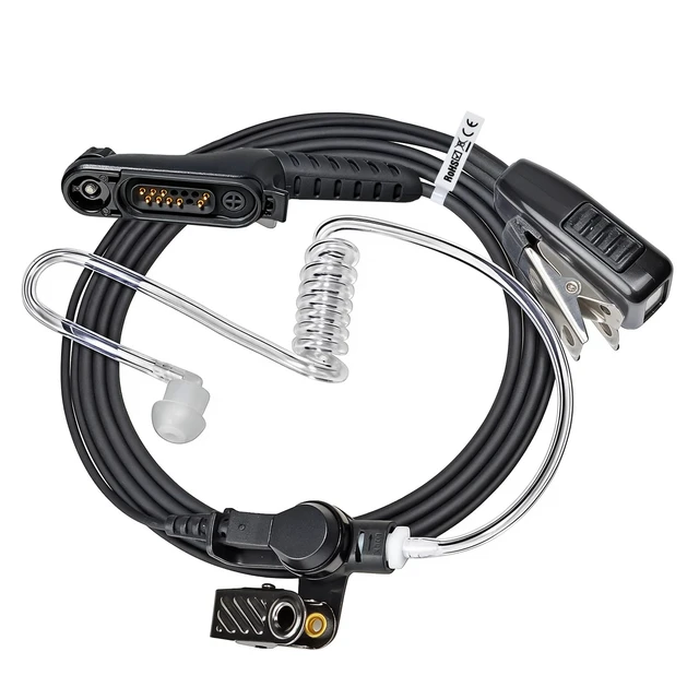 Alt view image 5 of 7 - TWAYRDIO Radio Earpiece Headset Mic for Motorola MOTOTRBO R7 APX N70 MXP600 | Two-Way Radios Surveillance Ear Piece with Covert Acoustic Tube, PTT Microphone, for Security Police Law Enforcement