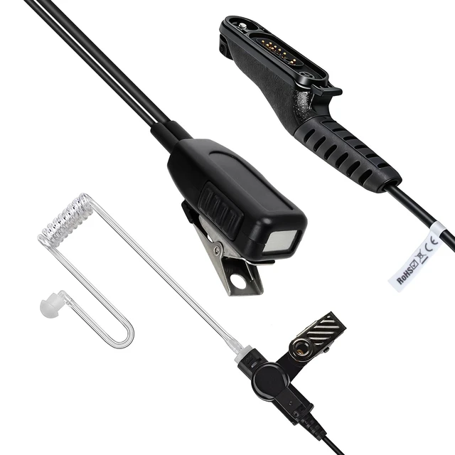 Alt view image 6 of 7 - TWAYRDIO Radio Earpiece Headset Mic for Motorola MOTOTRBO R7 APX N70 MXP600 | Two-Way Radios Surveillance Ear Piece with Covert Acoustic Tube, PTT Microphone, for Security Police Law Enforcement