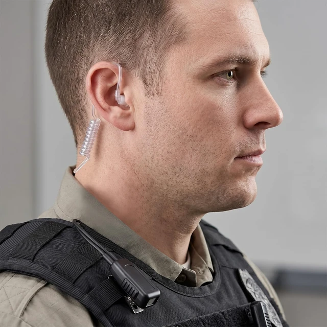 Alt view image 7 of 7 - TWAYRDIO Radio Earpiece Headset Mic for Motorola MOTOTRBO R7 APX N70 MXP600 | Two-Way Radios Surveillance Ear Piece with Covert Acoustic Tube, PTT Microphone, for Security Police Law Enforcement