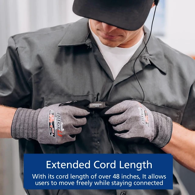 Alt view image 7 of 7 - KENWOOD KHS-31C C-Ring Walkie Talkie Earpiece with Mic with PTT & Clip Microphone, Durable & Lightweight, Long Cable, VOX Compatible, Supports KENWOOD ProTalk, FreeTalk & 2-Pin Connector Radios