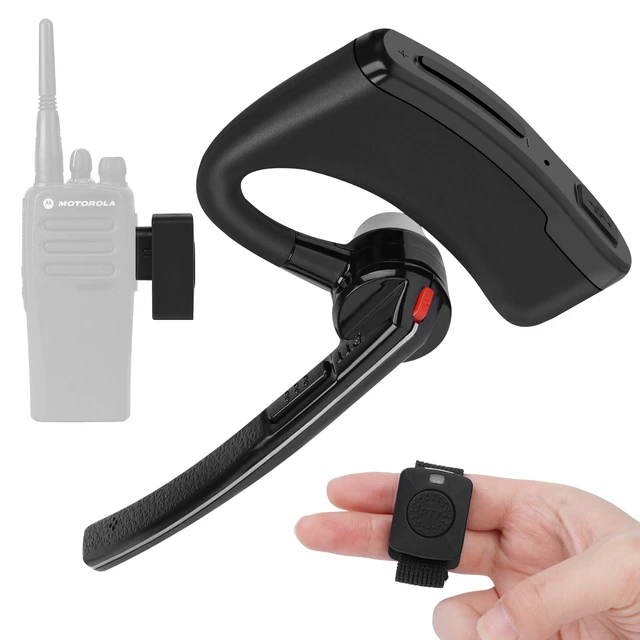 Main image of Bluetooth Earpiece Headset with PTT MIC for Motorola CP200 CP200D CP185 CLS1410 CLS1110 BRP40 DTR650 RDU2020 RDU4100 RDU4160D RDU2080D Yaesu FT-4XR FT-4VR FT-65R FT-25R Handheld Walkie-Talkie