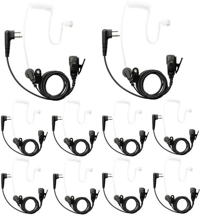 Main image of Yolipar 10 PCS CP200D RDM2070D Surveillance Earpiece Compatible with Motorola Radio CLS1410 CLS1110 CP200 GP300 GP2000 Walkie Talkie Radio with PTT Mic Tansparent Acoustic Tube Headset