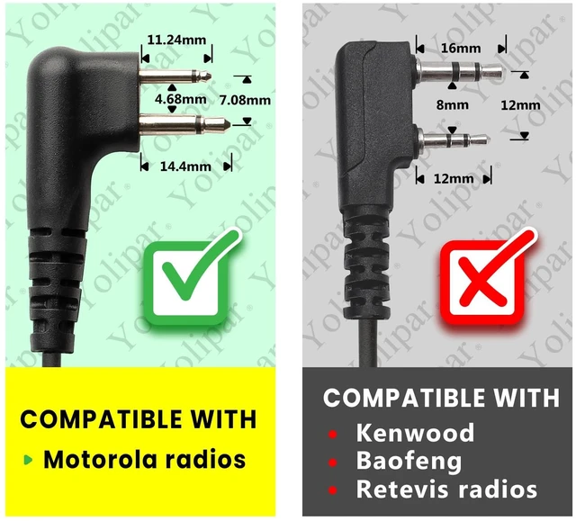 Alt view image 2 of 7 - Yolipar 10 PCS CP200D RDM2070D Surveillance Earpiece Compatible with Motorola Radio CLS1410 CLS1110 CP200 GP300 GP2000 Walkie Talkie Radio with PTT Mic Tansparent Acoustic Tube Headset