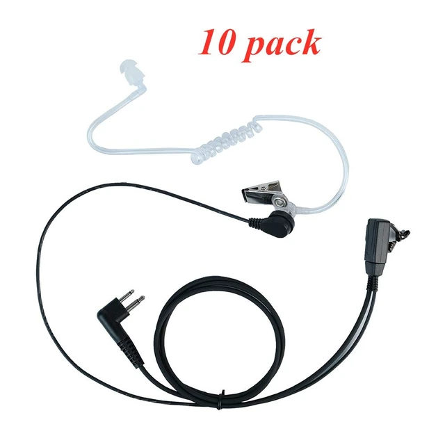 Alt view image 6 of 7 - Klykon 2 Pin Covert Acoustic Tube Earpiece Headset with Mic PTT for Motorola cls1110 cp200 cls1410 cp185 cp200d rdm2070d walkie Talkie 2 Way Radio(10 Packs)