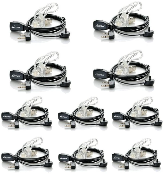 Main image of Walkie Talkie Earpiece with Mic for BaoFeng Radio Retevis Headset for Baofeng UV-5R BF-888S Arcshell Retevis H-777 RT21 RT22 Kenwood 2 Way Radio by LUITON (10 Pack)