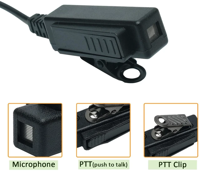 Alt view image 2 of 7 - 10 Pack Walkie Talkie Earpiece Headset with MIC PTT C-Shape | Compatible with Baofeng UV-5R BF-888S BF-F8HP BF-F9 Kenwood TK-2107 TK-3107 H777 RT7 RT21 Two Way Radios