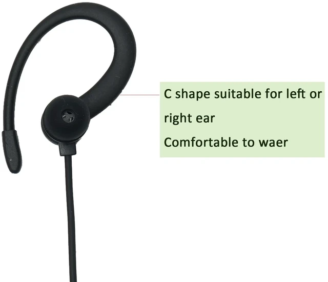 Alt view image 4 of 7 - 10 Pack Walkie Talkie Earpiece Headset with MIC PTT C-Shape | Compatible with Baofeng UV-5R BF-888S BF-F8HP BF-F9 Kenwood TK-2107 TK-3107 H777 RT7 RT21 Two Way Radios